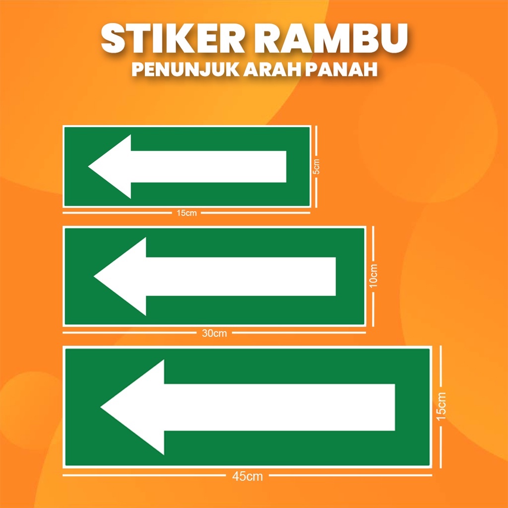 

Stiker K3 Rambu Penunjuk Arah Panah HIJAU / Sticker HSE Directions (Print Tajam & Anti Air)
