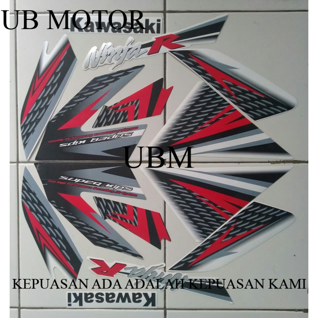 stiker striping ninja r 2013 putih