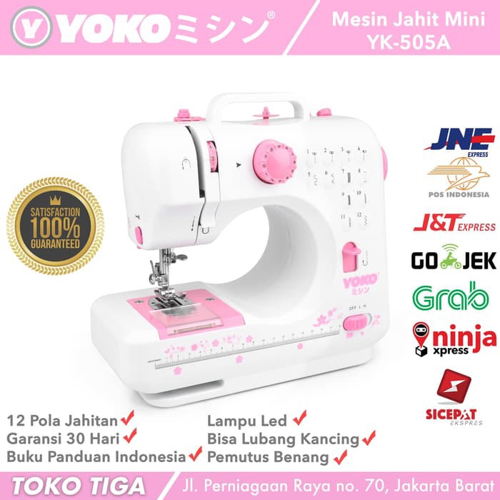 Mesin Jahit Portable Mini FHSM 505A 505 A 12 Pola Jahitan