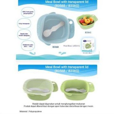 Baby Safe Meal Bowl With Transparent Lid Kode B356