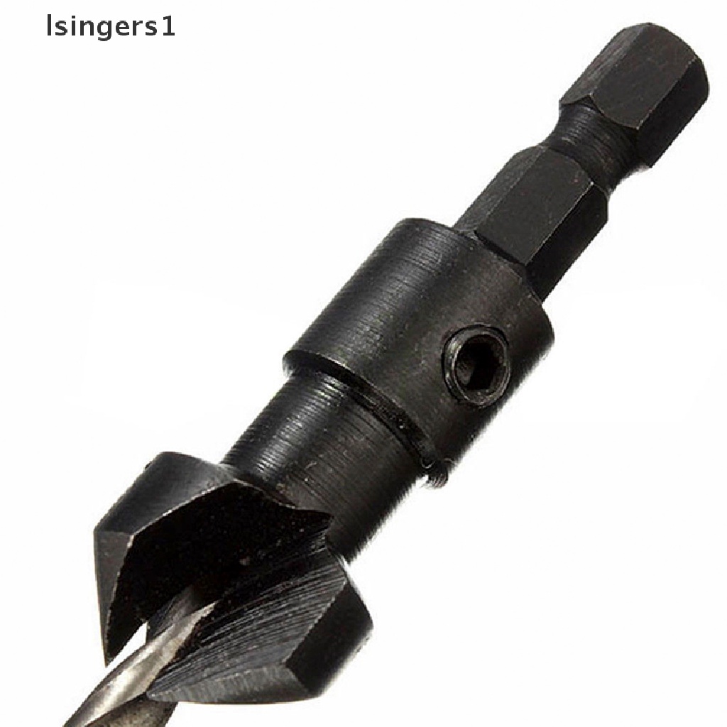 (lsingers1) 4pcs / Set Mata Bor Countersink HSS 5 Flutes 6-12 Untuk Pengerjaan Kayu#