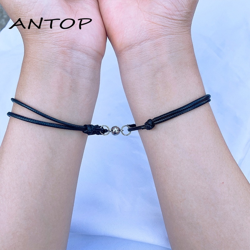 2 Pcs/set Polos Magnetik Pasangan Gelang Retro Magnet Gelang Persahabatan ANTOP