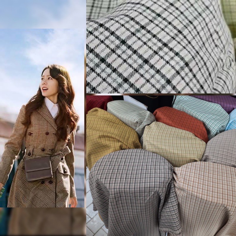 Livina Ladys Bellini Drill Kotak Bahan Blazer Crash Landing on You Inspired