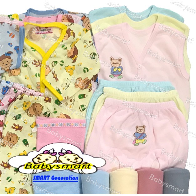 BABYSMART - Paket Hemat Perlengkapan Pakaian/Baju Bayi Baru Lahir (New Born) SANTPOLO Premium