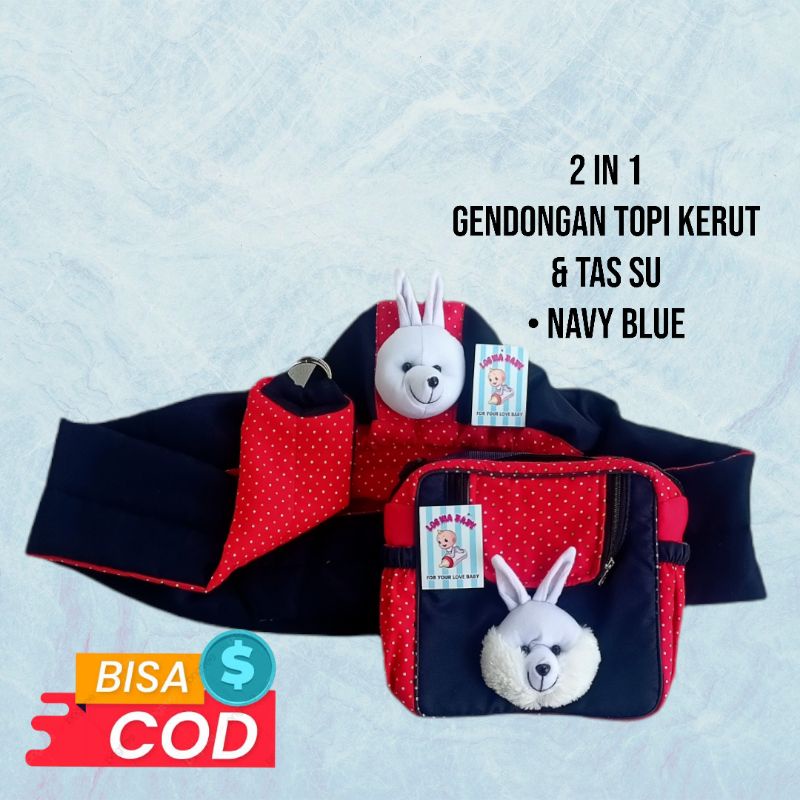 Gendongan samping bayi topi kerut &amp; Tas kecil su ( paket 2in1 Perlengkapan bayi murah )