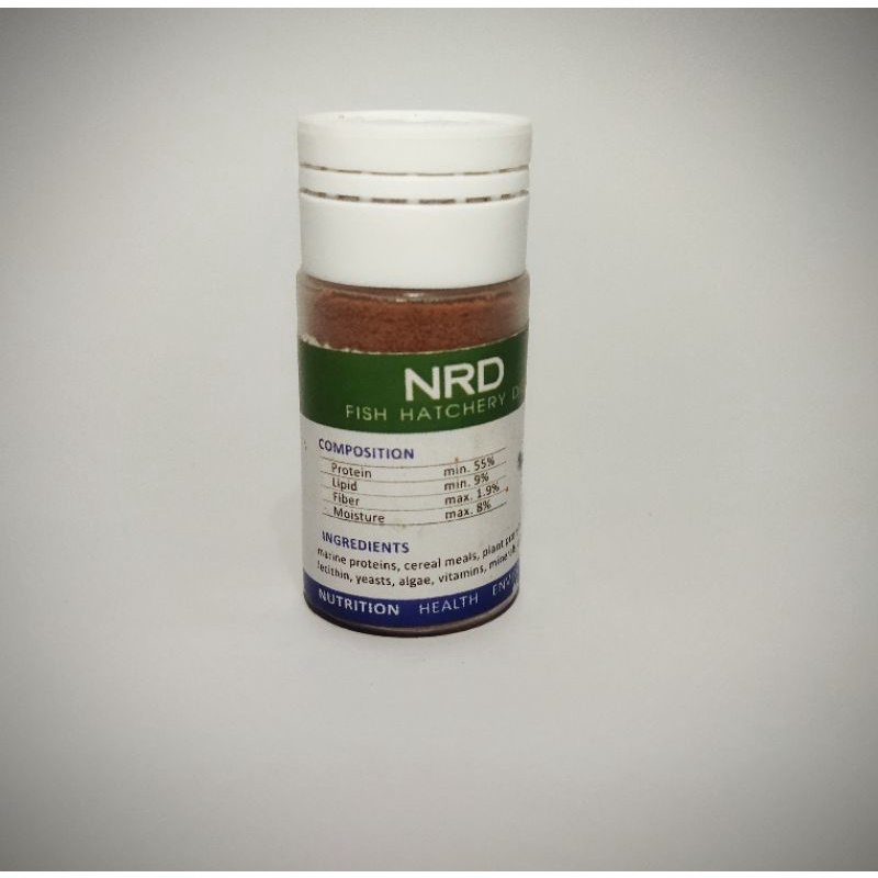 Pelet ikan NRD 2/3 3/5 5/8 200 300 , 300 500 , 500 800 micron original. 10gram 50gram