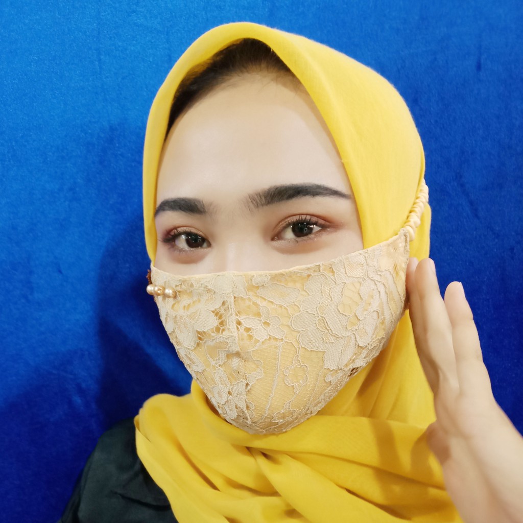 MASKER BROKAT HIJAB  BAHAN HALUS HARGA MUMER