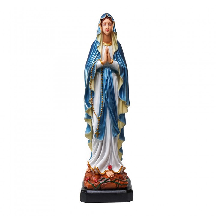 Patung Maria Bunda Lourdes Biru Metalik 60cm