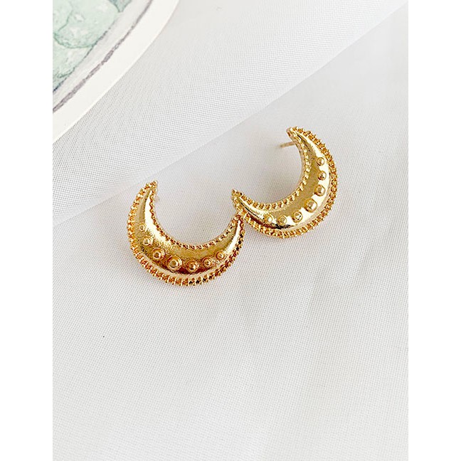 LRC Anting Tusuk Fashion Gold (price Of Four) Alloy Ear Stud Earrings Four Piece Set D68794