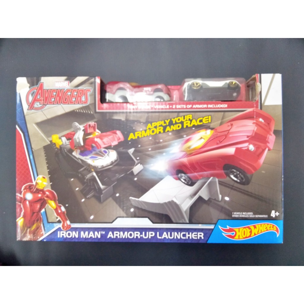 Hot Wheels Marvel Avengers Iron Man Armor up Launcher Hulk Smash Attack Track Lintasan Super Hero