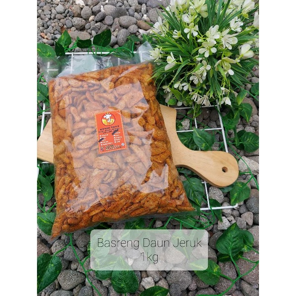 

(Free dus+buble wrap) 1kg Basreng Daun Jeruk