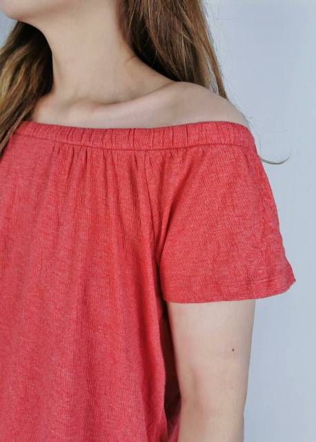 S oliver grey &amp; orange cotton sabrina blouse