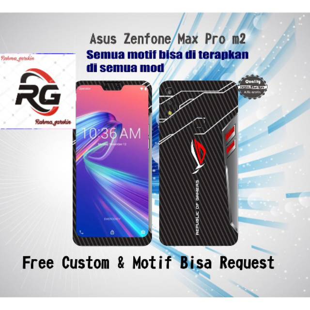 Garskin hp asus zenfon max pro m2 ROG - free custom