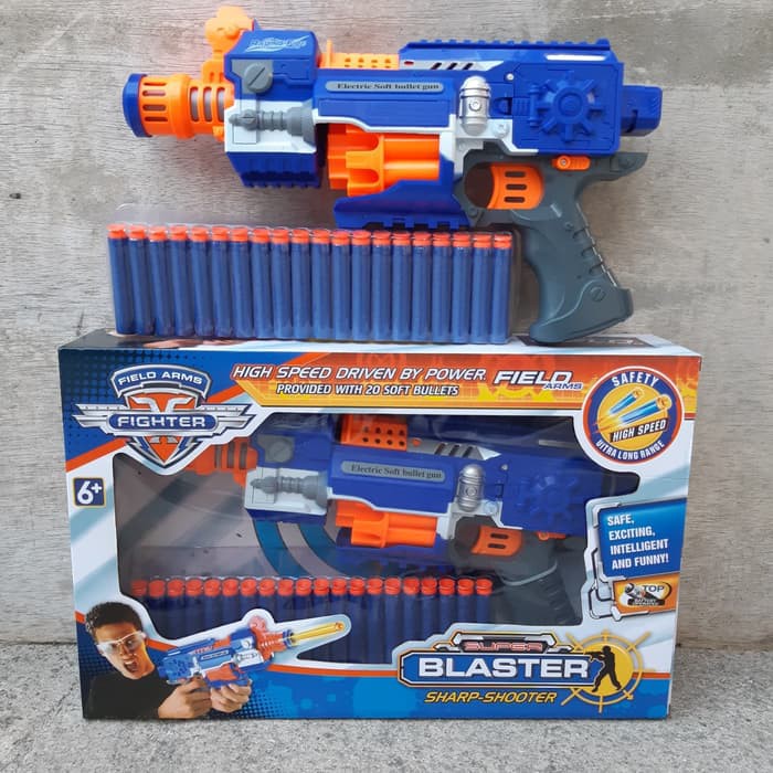 Mainan senapan Soft bullet blaster nerf batre tanpa kokang 1 edukatif anak
