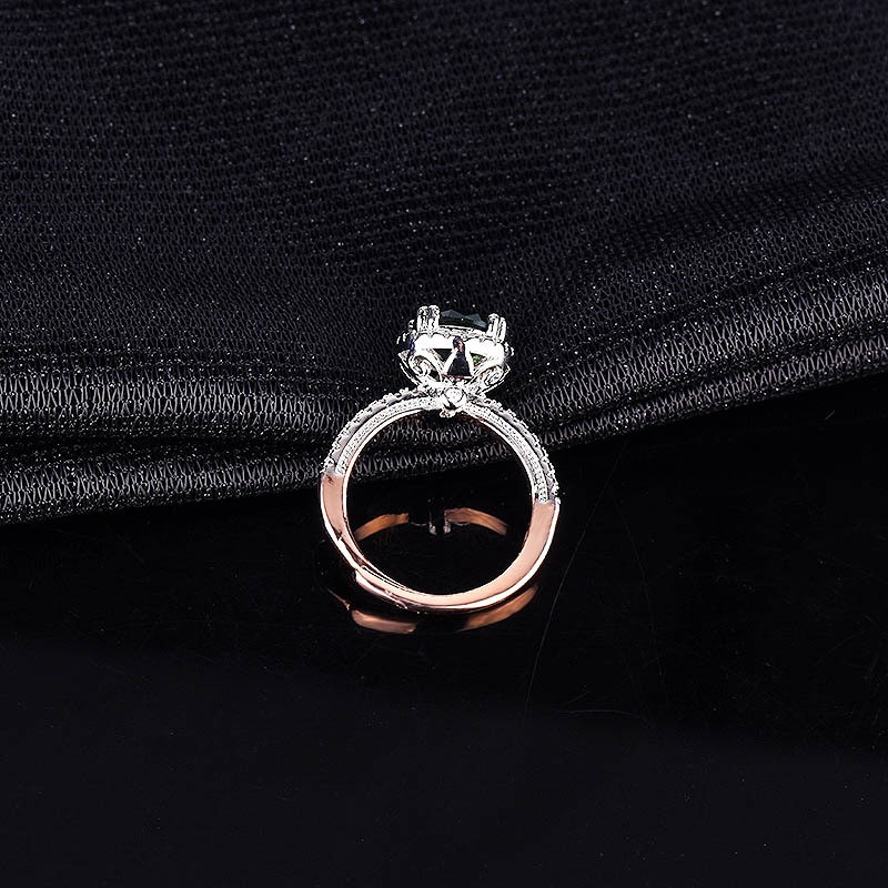 925 Perak Rose Emas Fashion Cincin Wanita Pertunangan Adjustable Perhiasan