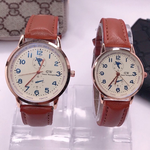 Jam Tangan Fashion Pria/Wanita/Pasangan Analog Men Dan Women Quartz Bahan Kulit C10