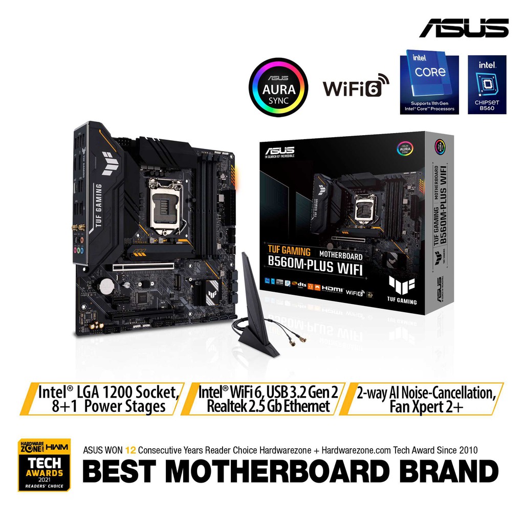 ASUS TUF GAMING B560M-PLUS WIFI Intel® B560 (LGA 1200) Micro ATX Motherboard