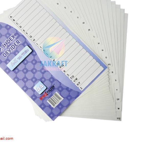

♪ Divider A4 Pembatas Binder Ordner A-Z Index isi 22 Tabs Plastik - Putih ۩