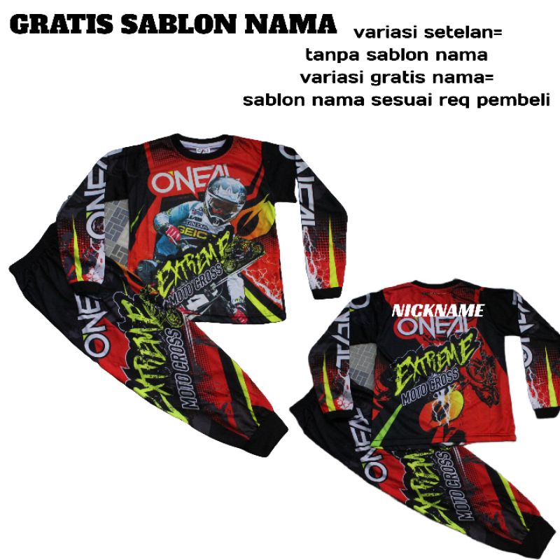 setelan baju jersey motor cross/jersey sepeda anak murah