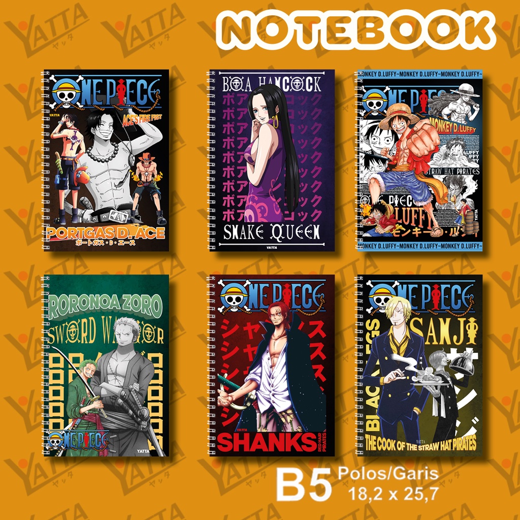 

Notebook Anime One Piece Seri 2 Ukuran B5 18,2 x 25,7 cm YOTAKUSHOP