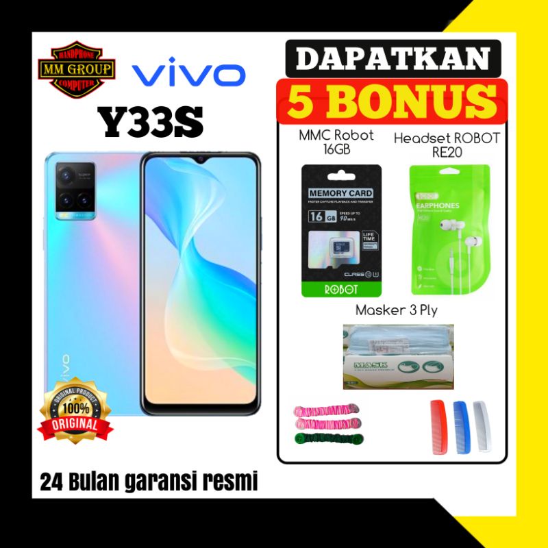 (TERBARU)HP VIVO Y33S RAM 8+4/128GB GARANSI RESMI VIVO INSONESIA