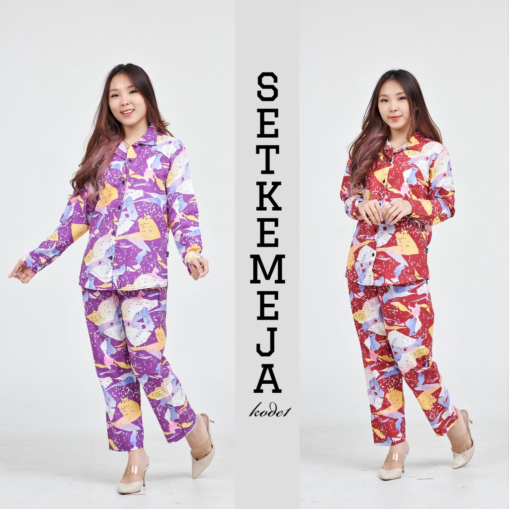 IZANY Piyama Wanita PP Kemeja Banyak Motif Tie Dye / Daily Set RAYON DISCHART