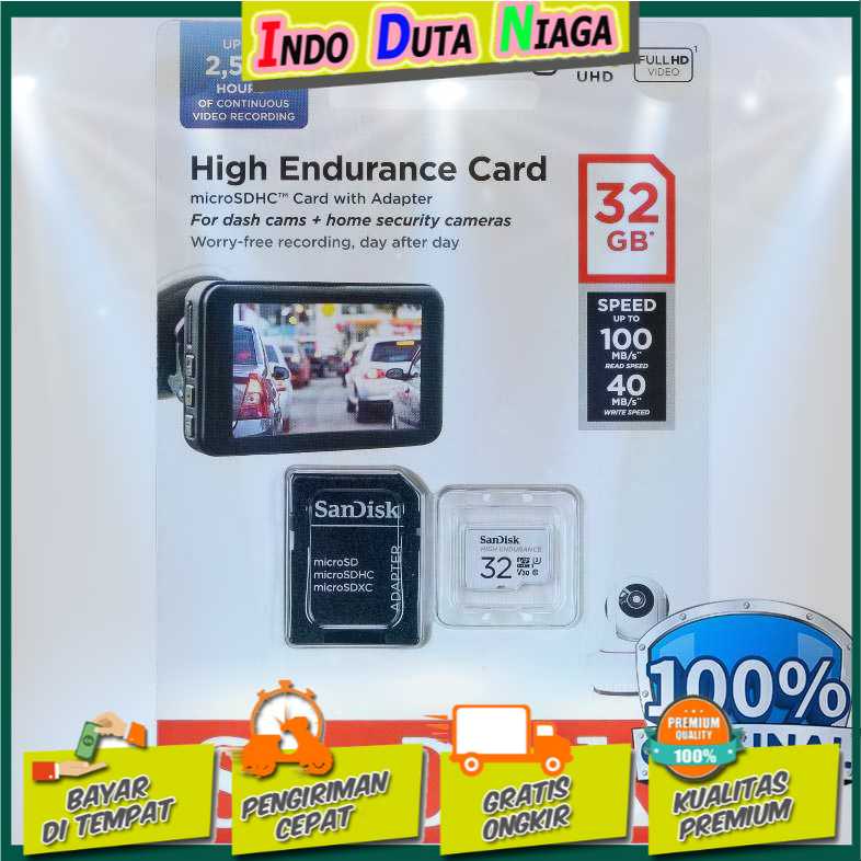 IDN TECH - SanDisk High Endurance micro SD Card C10 U3 V30 (100MB/s) - SDSQQNR