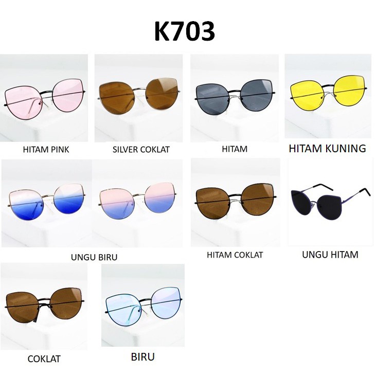 Kacamata Hitam Wanita Cewe Model Retro Cat Eye Horn Gaya Kuping Kucing Sunglasses Women UV400 Protection Anti Silau Sinar Matahari Polar Antiradiasi KCH24