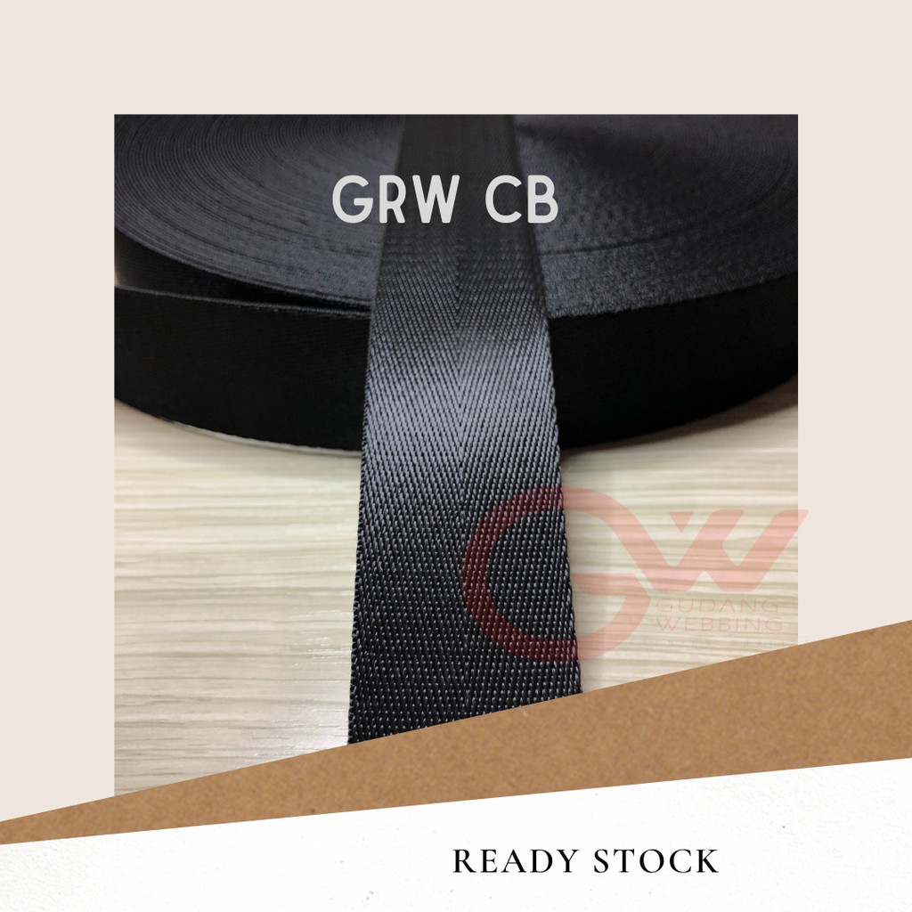 Tali Webbing Nylon 2,5cm / Cucuk belut nylon / GRW CB 2,5CM HITAM