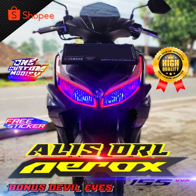 Paket Lampu Alis AEROX NEW Free Devil eyes Satu pasang lampu alis drl Aerox siap pakai