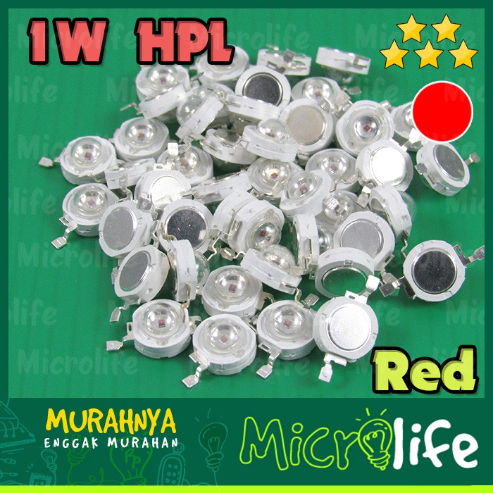 1 Watt Red High Power LED 625 nm 2.2v 33mil Merah HPL