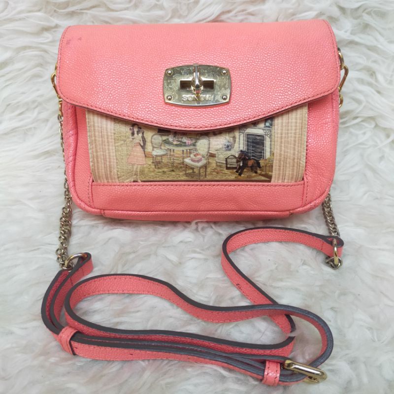 Slingbag rantai mix kulit Preloved brand SONOVI