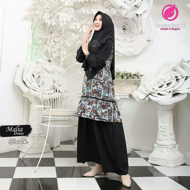 Malia Dress by Fania Hijab /Gamis kain ezhal zara