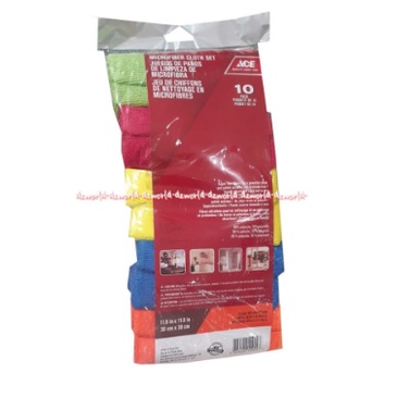 Ace Multi Purpose Kain Lap Microfiber Serbaguna Cepat Kering Isi 10pcs Pro Clean Lap Multifungsi Pro Clin Multipurpose Cloth