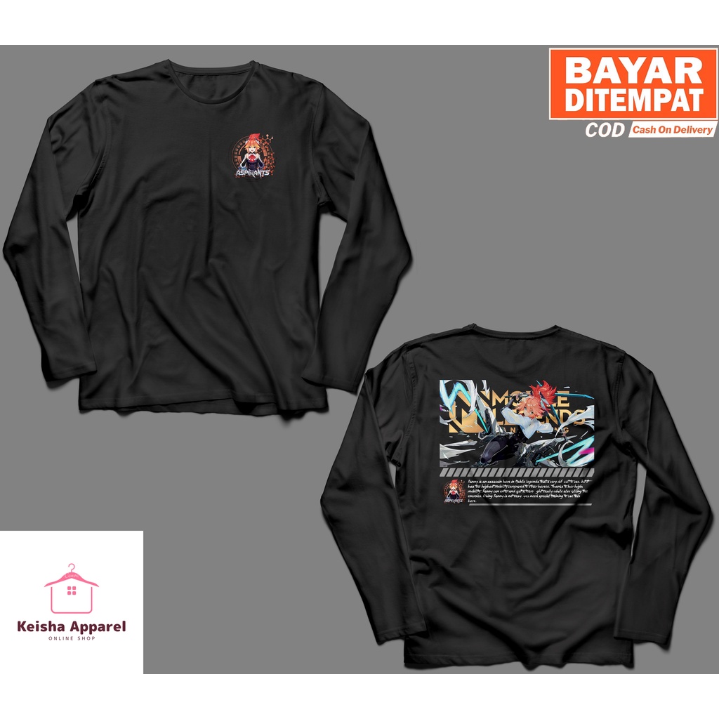 KAOS BAJU LENGAN PANJANG MOBILE LEGENDS FANNY THE ASPIRANT KAOS FANNY PRIA WANITA