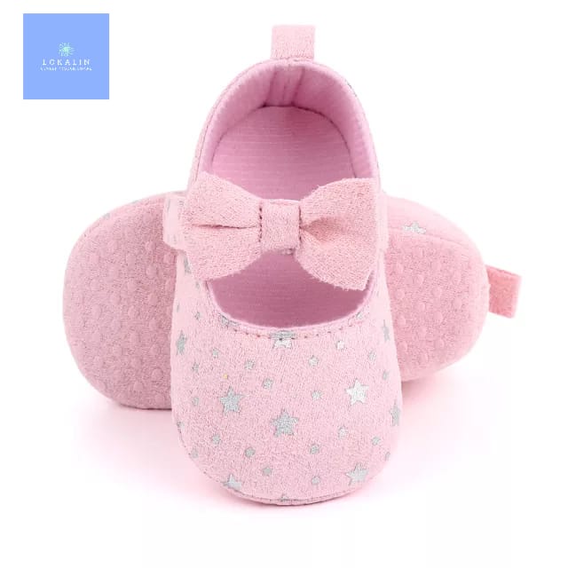 Sepatu Bayi Perempuan Motif Bintang-Prewalker Pita 0-14 Bulan