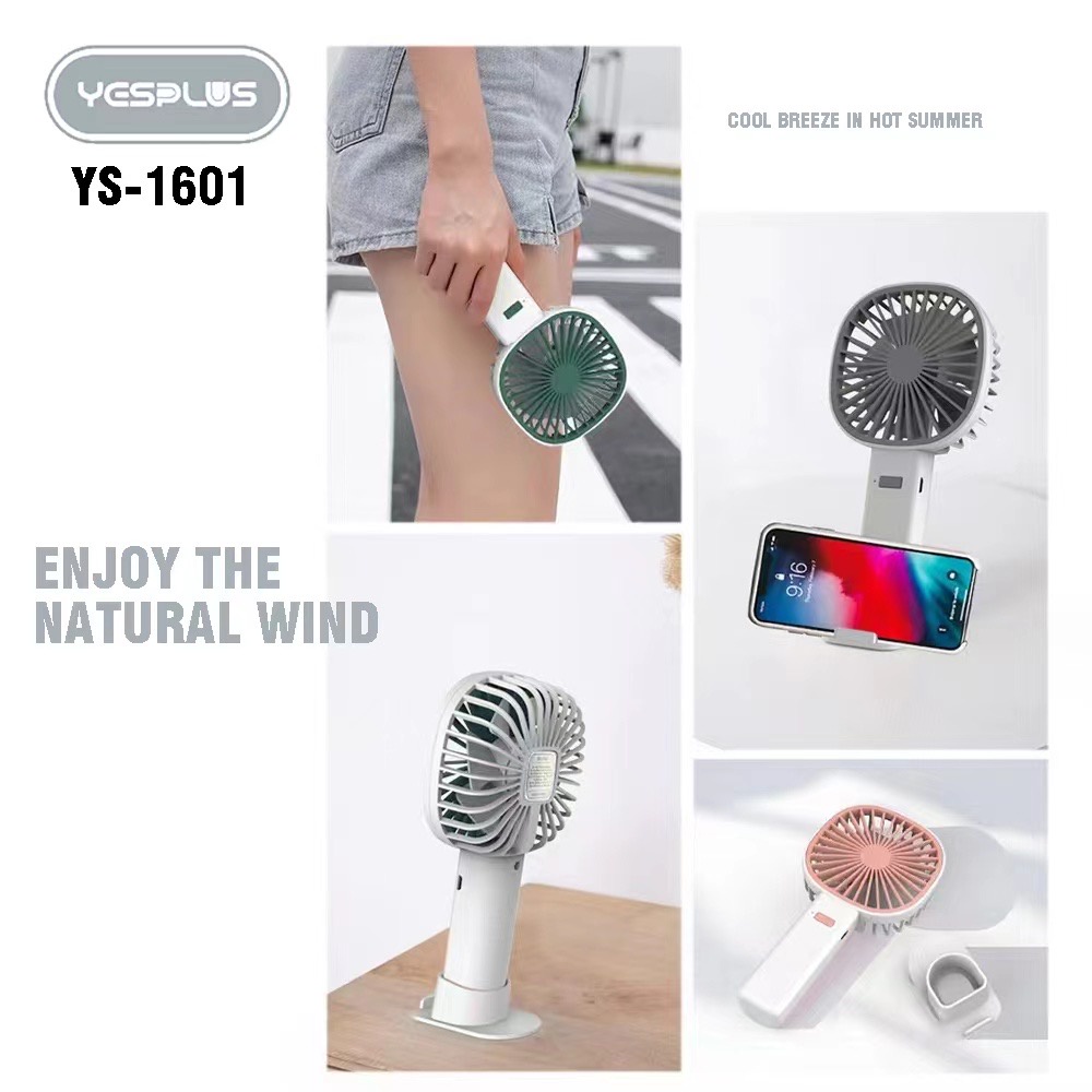 MIINII Kipas Angin YS-1601/YS-1602/YS-1605 Portable USB Mini Fan Kipas Angin Genggam Dengan Holder HP