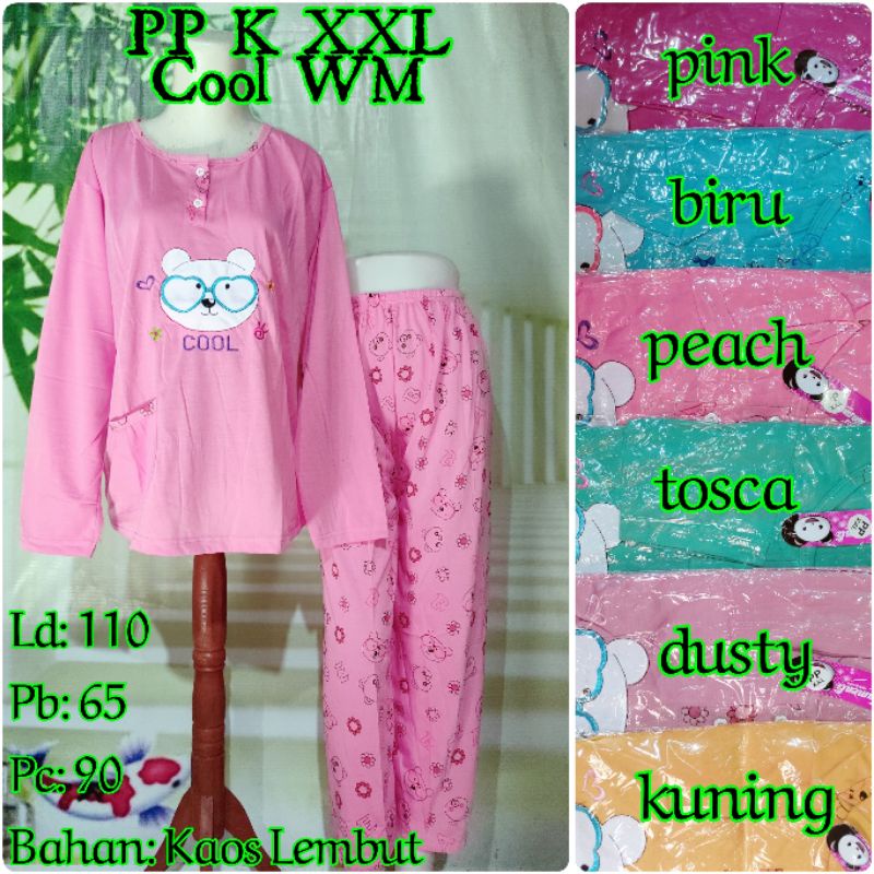 Geser[8]Motif>>> BAJU TIDUR JUMBO Ld 110 XXL PP KAMENLI DEWASA (100% REALPICT)-Cool WM