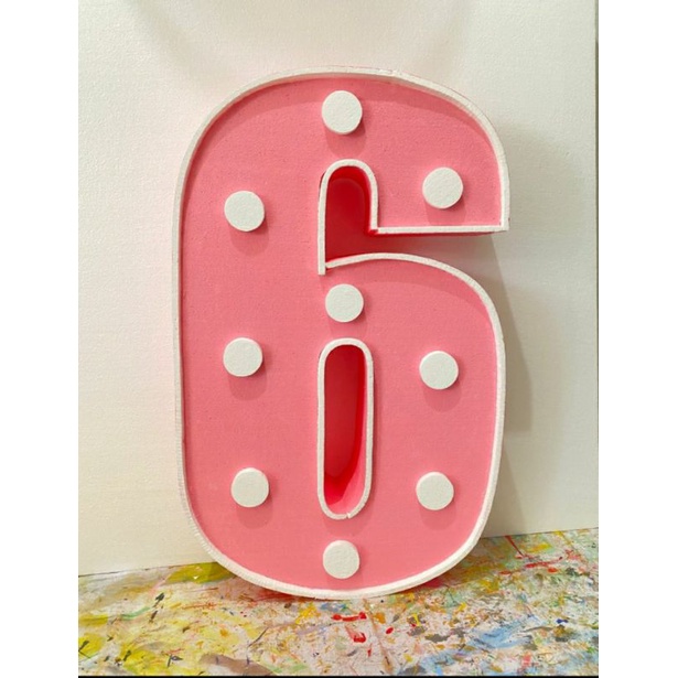 angka / huruf gabus letter polkadot