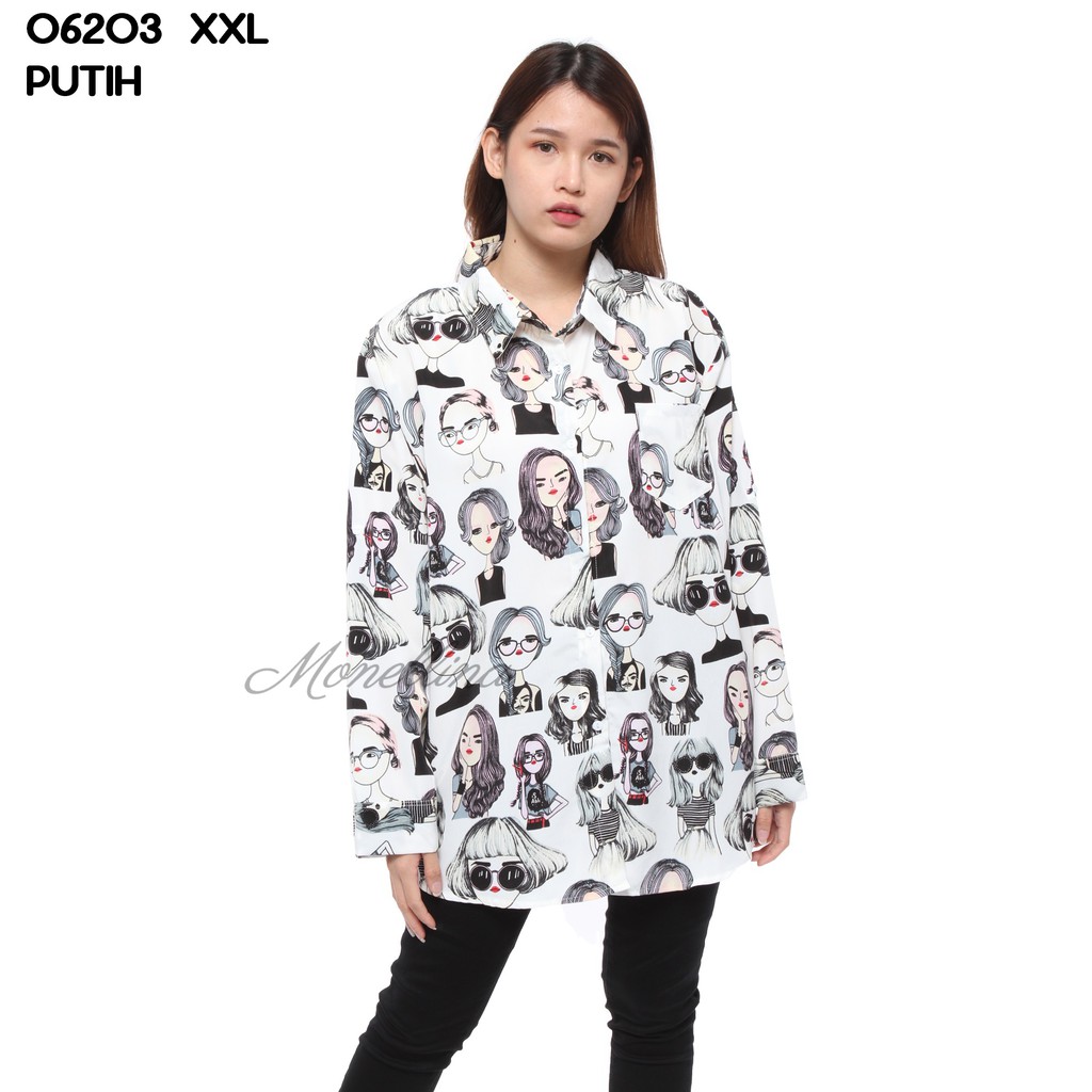 Monellina 6 06203 Baju Blouse Retro Atasan XXL Jumbo Monellina 6 06203 Baju Blouse Retro Atasan XXL Jumbo