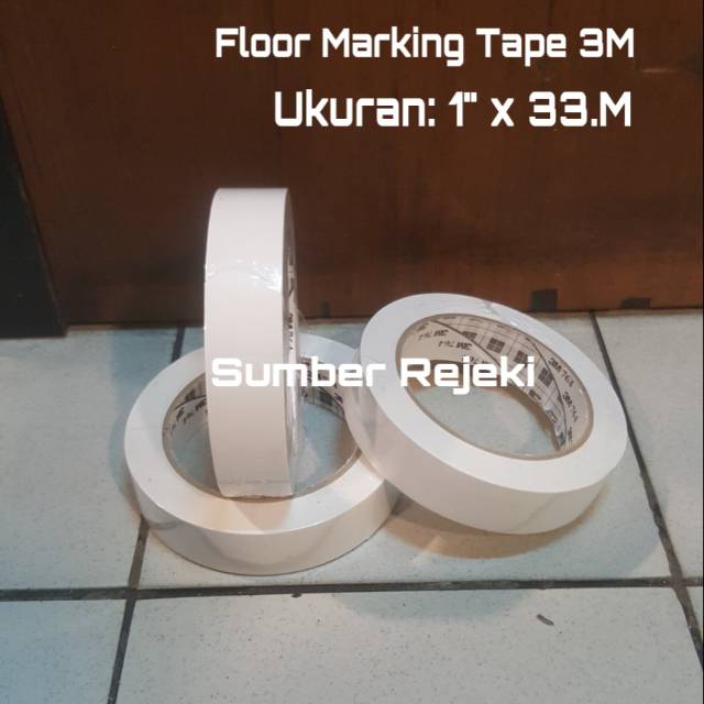 

Ploor Marking Tape Ukuran 24mm x 33.M Floor Marking Tape 3M 764 Putih