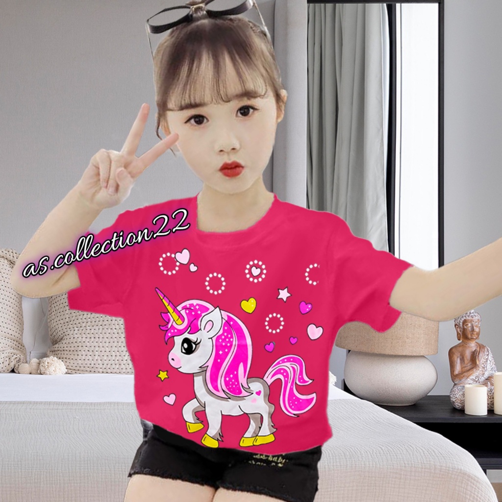 KAOS ANAK PEREMPUAN MOTIF PONY CANTIK//USIA 1-10 TAHUN