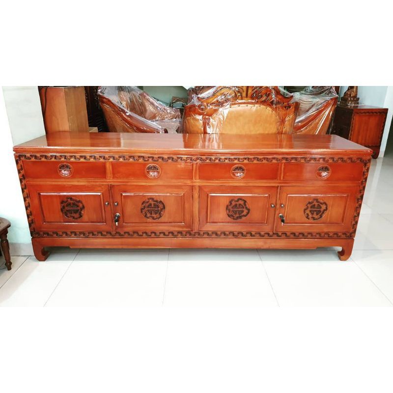 MEJA TV KAYU JATI JEPARA BUFET TV JATI