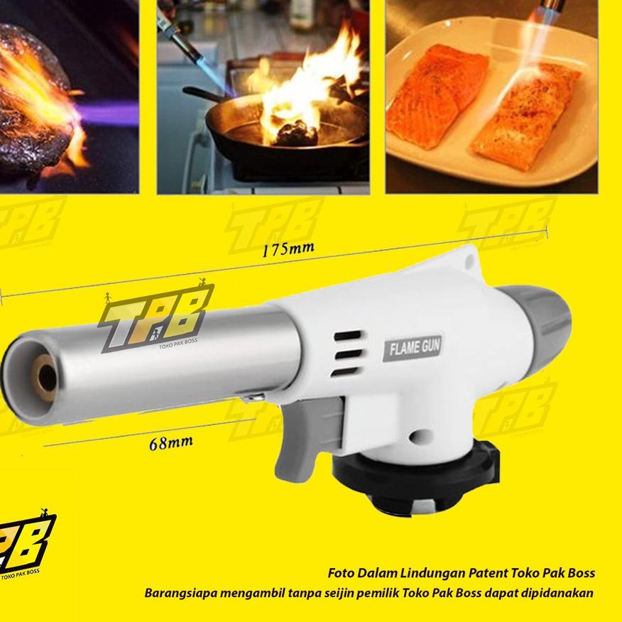 ☟ Ruvo FLAME GUN torchgun flow blow torch gun portable korek api pemantik gas alat bakar bbq sushi ☉