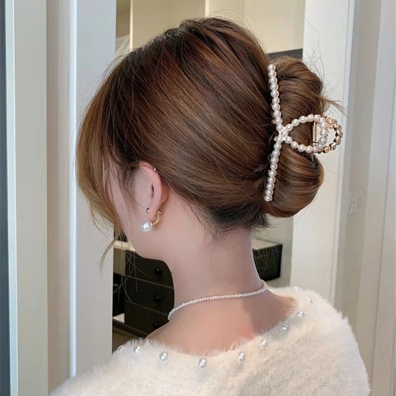 Jepit Rambut Ponytail Bahan Akrilik Aksen Mutiara Untuk Wanita