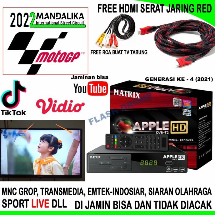 SET TOP BOX TV DIGITAL bisa YOUTUBE IPTV NEW MATRIX APPLE MERAH GROSIR