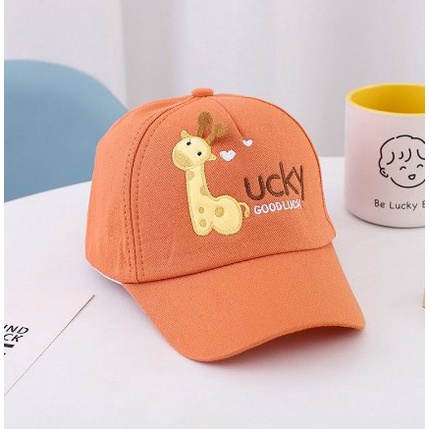 TOPI ANAK COWOK CEWEK GOOD LUCKY KARAKTER MOTIF JERAPAH ANAK GOOD LUCKY QUALITY TOPI / TOPI KEREN | FADHILAH SHOP BJB