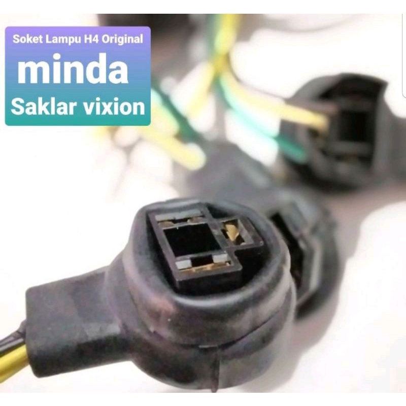 fiting lampu H4 original bekas saklar vixion piting soket lampu H4 motor mobil ori minda