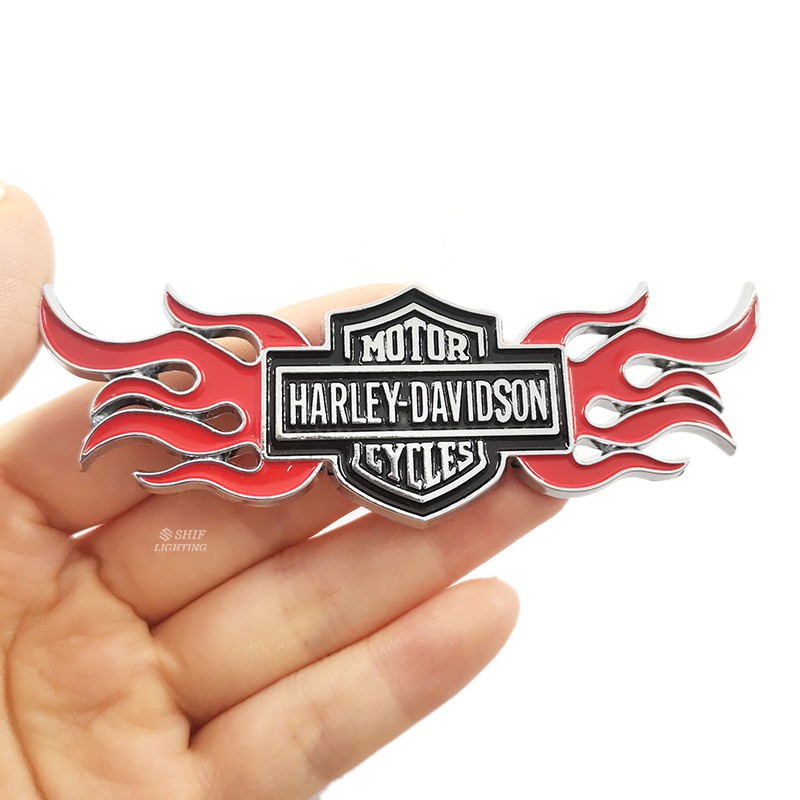 1 X Metal HARLEY DAVIDSON Motor Auto Bike Decorative Emblem Badge Sticker Decal Harley Fire