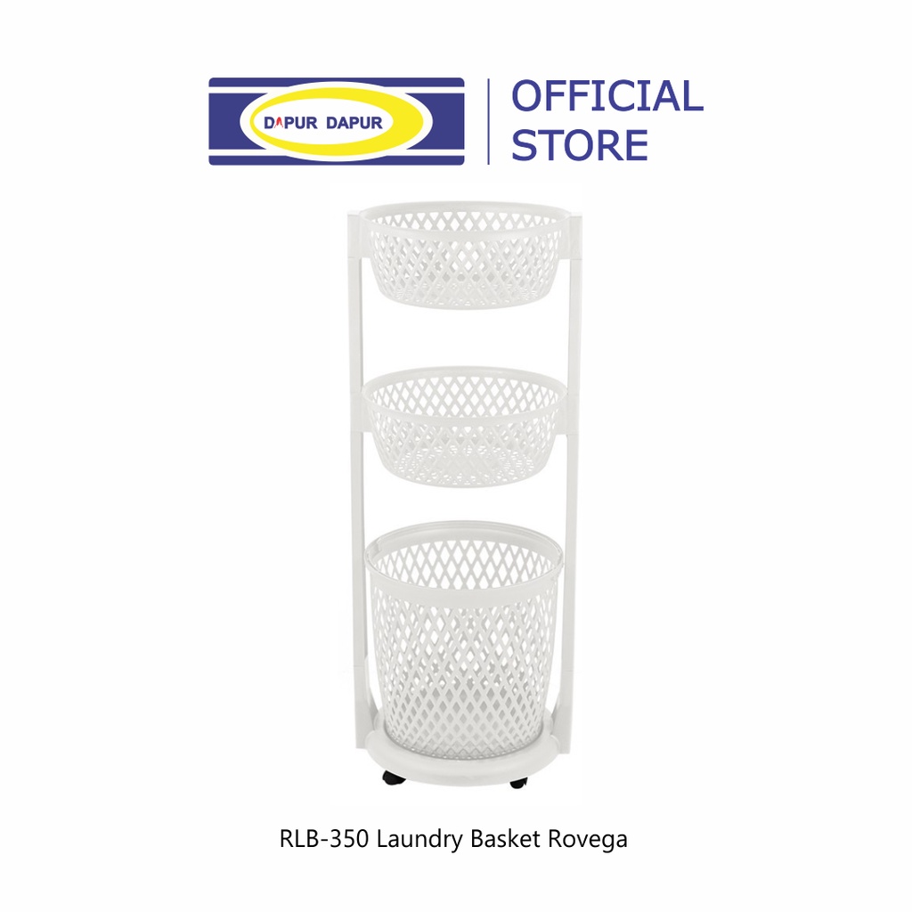 ROVEGA RLB-350 Keranjang Pakaian Laundry Basket 3 Level Light Grey